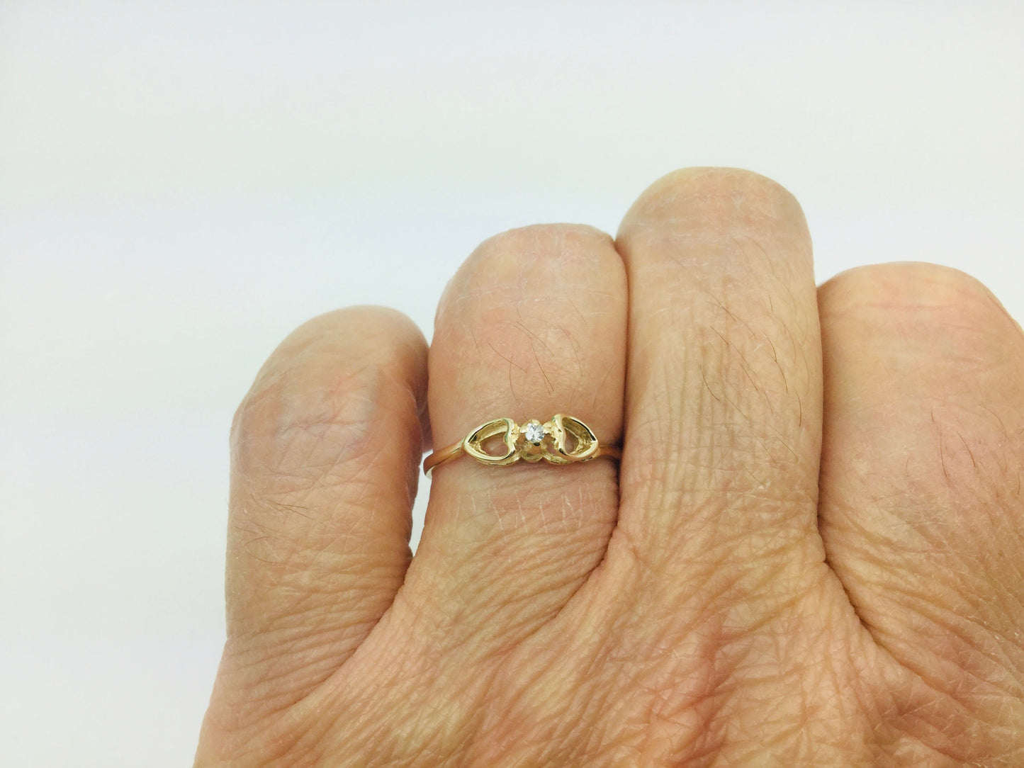 10k Yellow Gold Brilliant Cut 2pt Solitaire Diamond Heart Ring