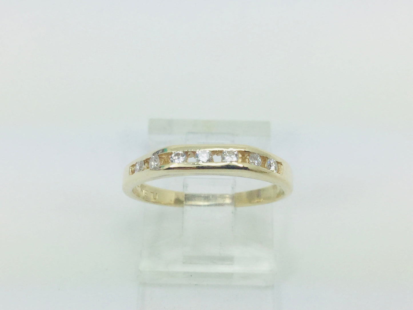 14k Yellow Gold Round Cut 0.14ct Diamond Channel Set Ring