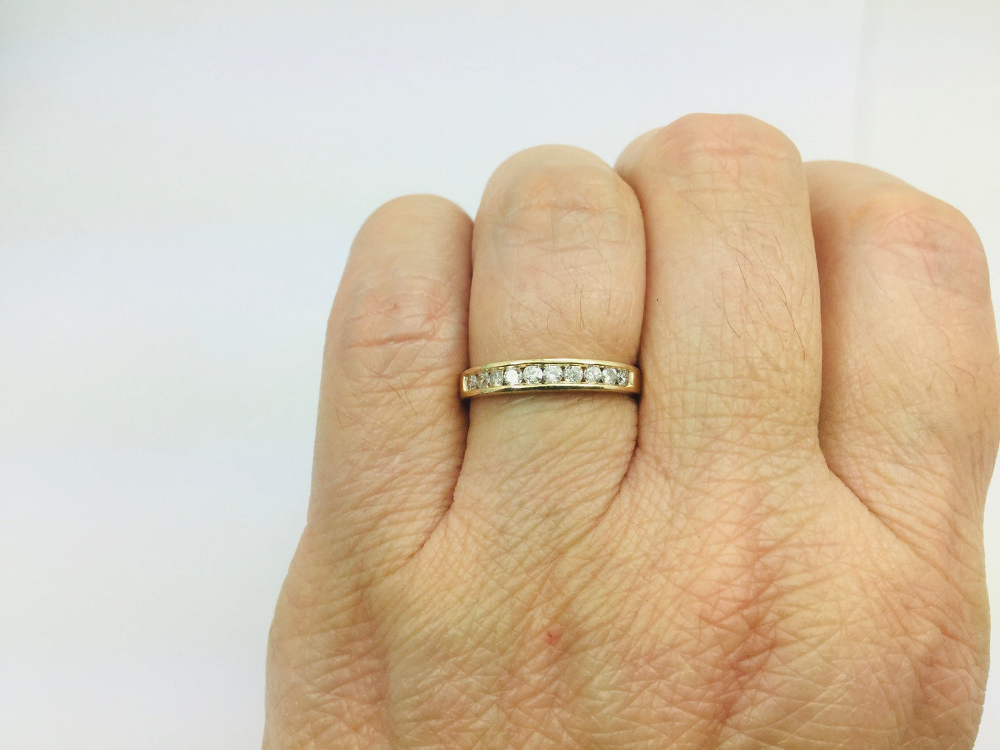 14k Yellow Gold Brilliant Cut 30pt Channel Set Diamond Ring
