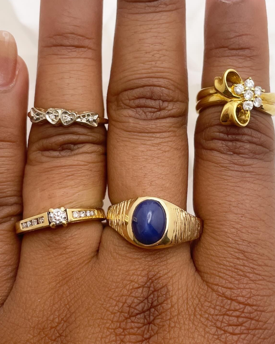 10k Yellow Gold Star Sapphire Ring