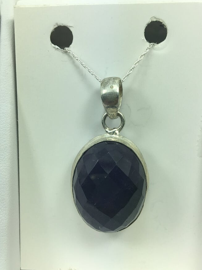 Genuine Amethyst ( Stone of Spirituality and Contentment ) Pendent With Silver Chain