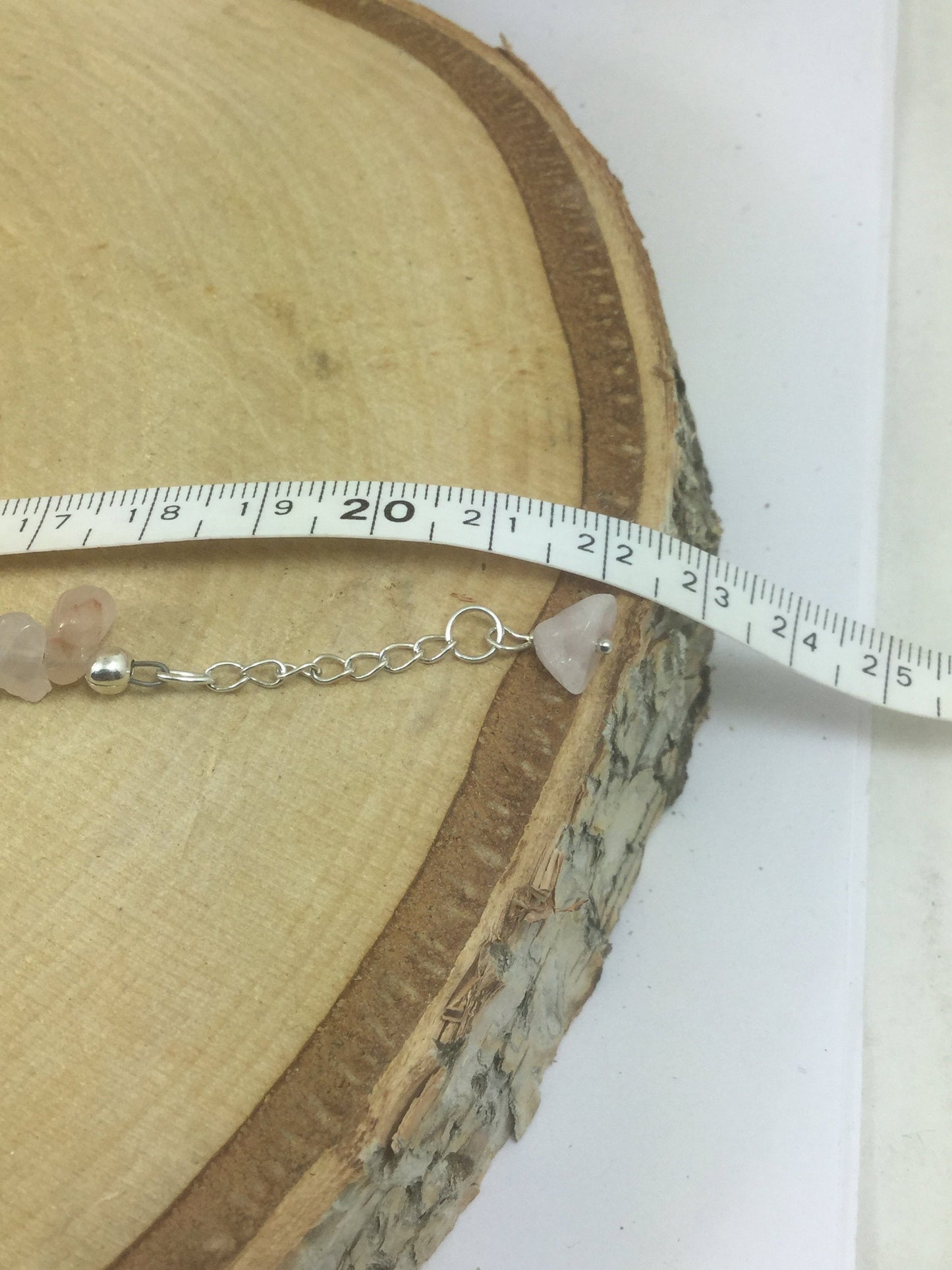 Adjustable Sterling Silver Genuine Gemstone Bracelet with Rose Quartz ( Unconditional Love )