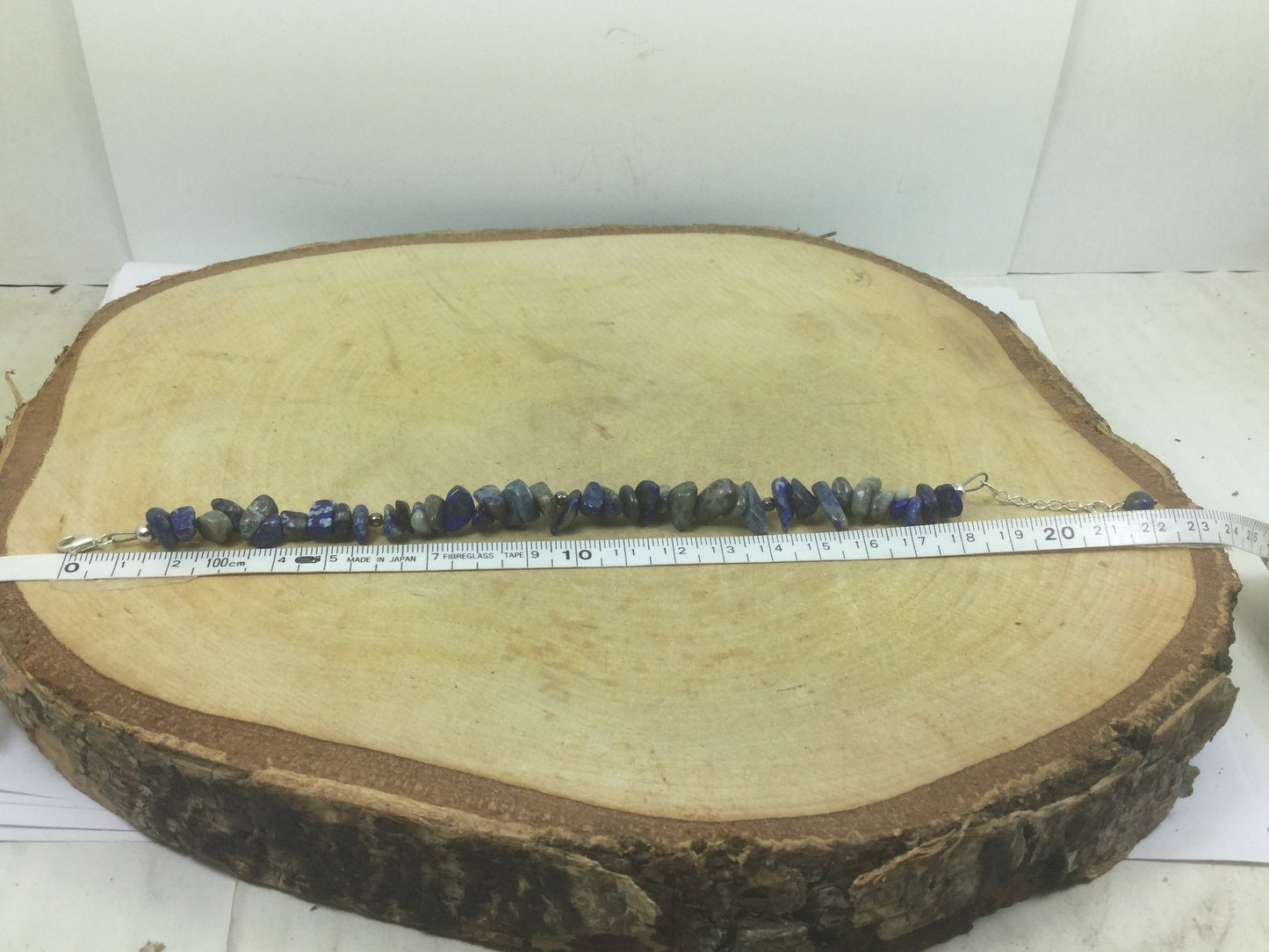 Adjustable Sterling Silver Genuine Gemstone Bracelet with Lapis Lazuli ( Stone of Total Awareness )