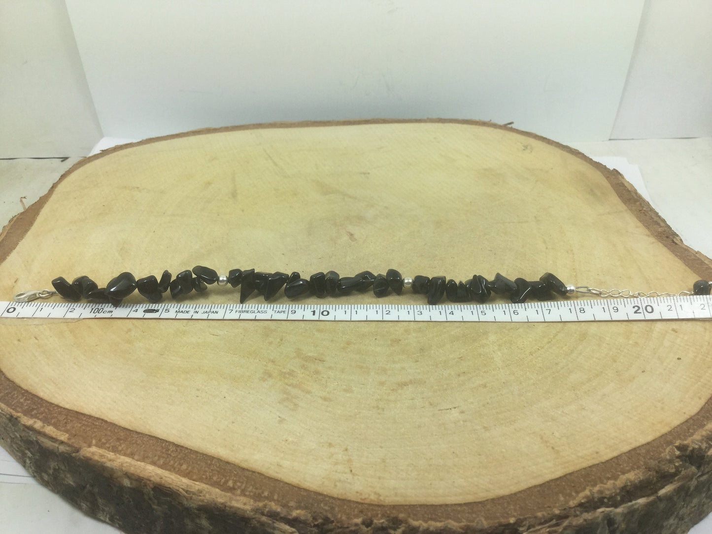 Adjustable Sterling Silver Genuine Gemstone Bracelet with Black Onyx ( The Protection Stone )