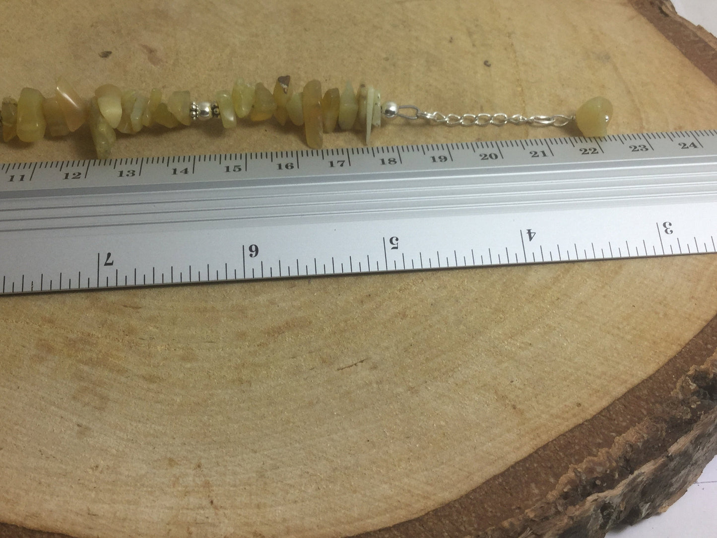 Adjustable Sterling Silver Genuine Gemstone Bracelet With Yellow Opal ( Stone Of Healing )