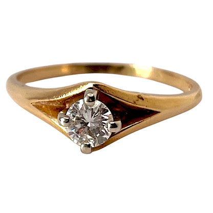 Lady's 14k Yellow and White Gold 0.32ct Diamond Solitaire Ring