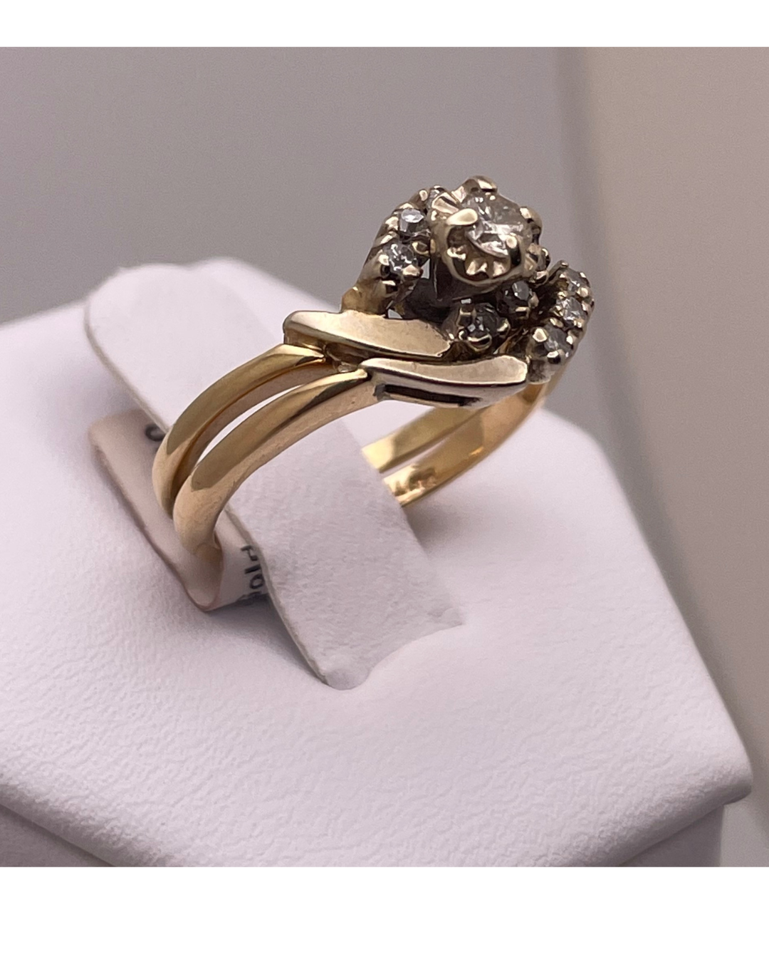 Lady's 14k Yellow & White Gold 0.28ct Diamond Engagement Ring Set