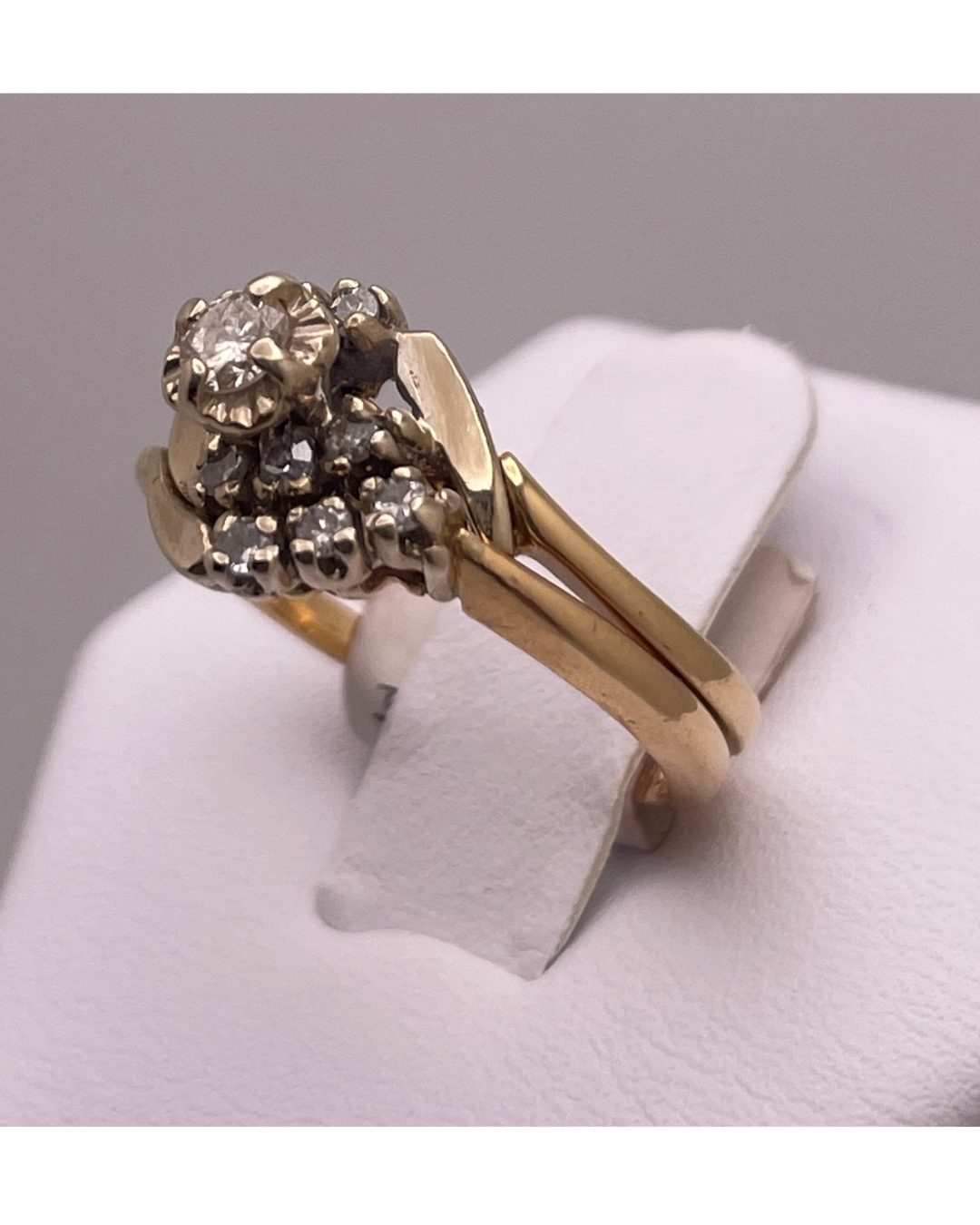 Lady's 14k Yellow & White Gold 0.28ct Diamond Engagement Ring Set