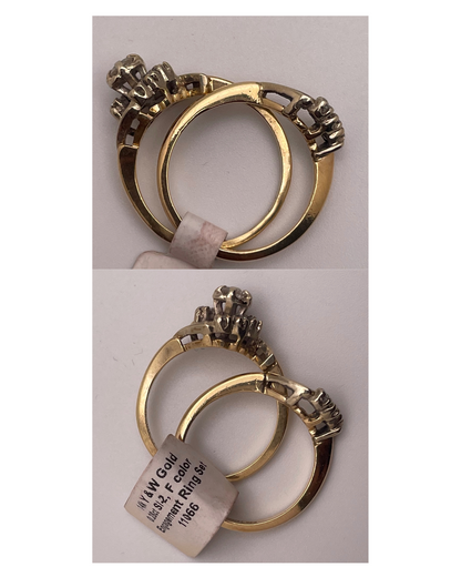 Lady's 14k Yellow & White Gold 0.28ct Diamond Engagement Ring Set