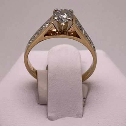 Lady's 14k Yellow & White Gold 0.74ct Diamond Engagement Ring