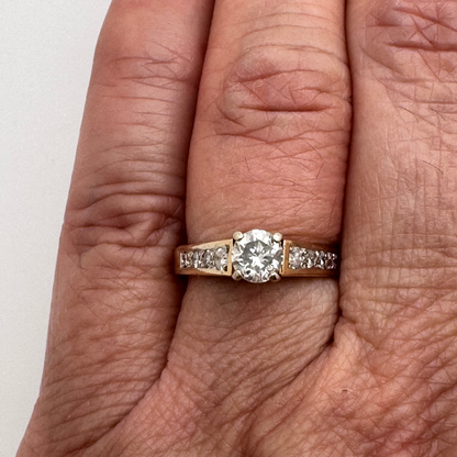 Lady's 14k Yellow & White Gold 0.74ct Diamond Engagement Ring