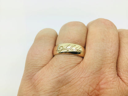 10k Yellow Gold 7.5mm Custom 'Lord of the Rings' Band Ring