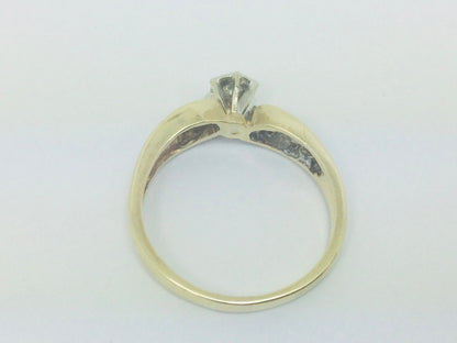 10k Yellow Gold Round Cut 0.16ct Diamond Illusion and Channel Set Ring