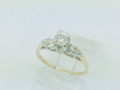 14k Yellow Gold Round Cut 33pt Diamond Vintage Ring