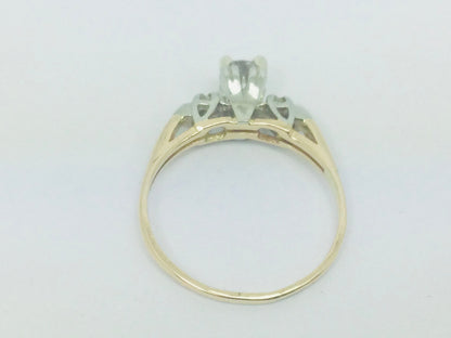 14k Yellow Gold Round Cut 33pt Diamond Vintage Ring