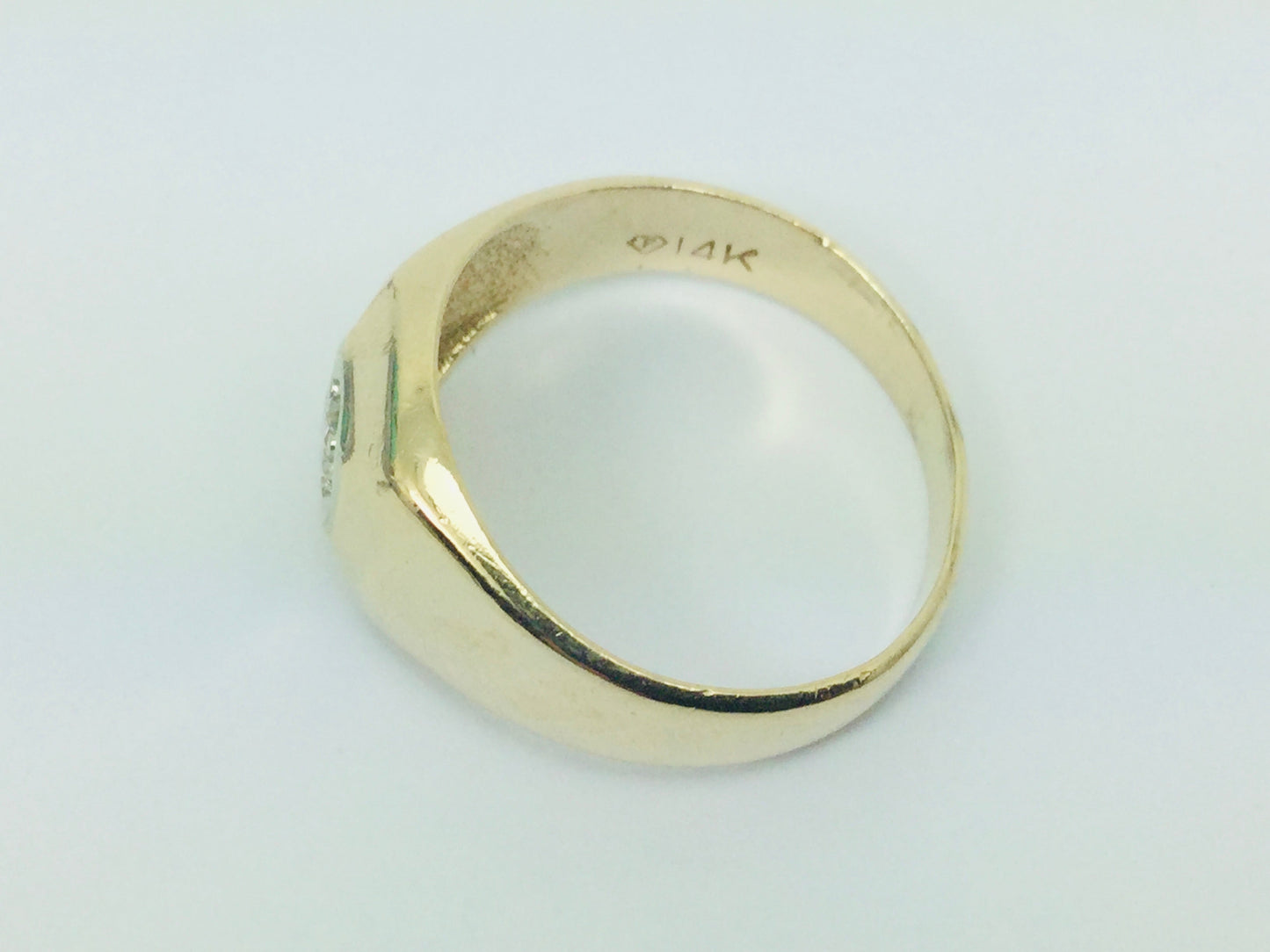 14k Yellow and White Gold Round Cut 14pt Diamond Solitaire Ring