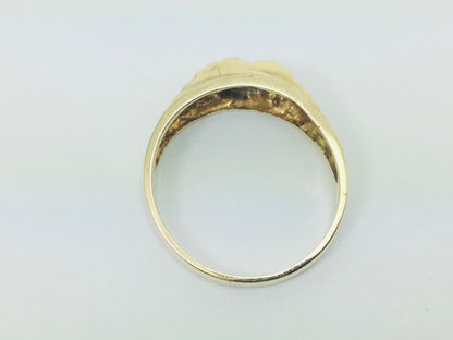 10k Yellow and White Gold Round Cut 7pt Diamond Solitaire Ring