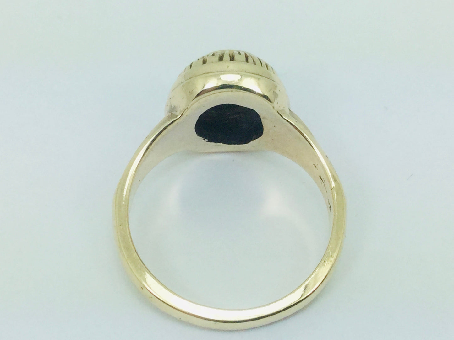 10k Yellow Gold Oval Cut 70.75ct Sapphire September Birthstone School Ring