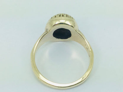 10k Yellow Gold Oval Cut 70.75ct Sapphire September Birthstone School Ring