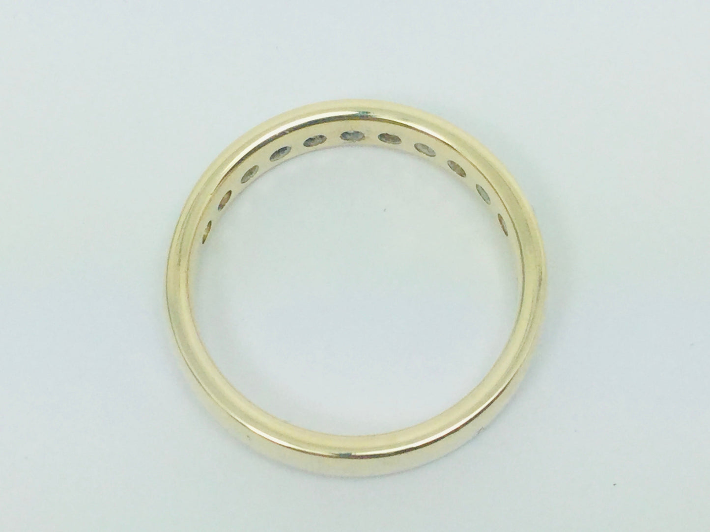 14k Yellow Gold Round Cut 44pt Channel Set Diamond  Band Ring