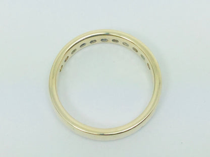 14k Yellow Gold Round Cut 44pt Channel Set Diamond  Band Ring