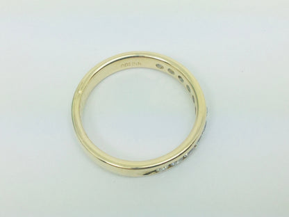 14k Yellow Gold Round Cut 44pt Channel Set Diamond  Band Ring