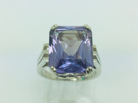 14k Yellow Gold Emerald Cut Rainbow Topaz Cocktail Ring