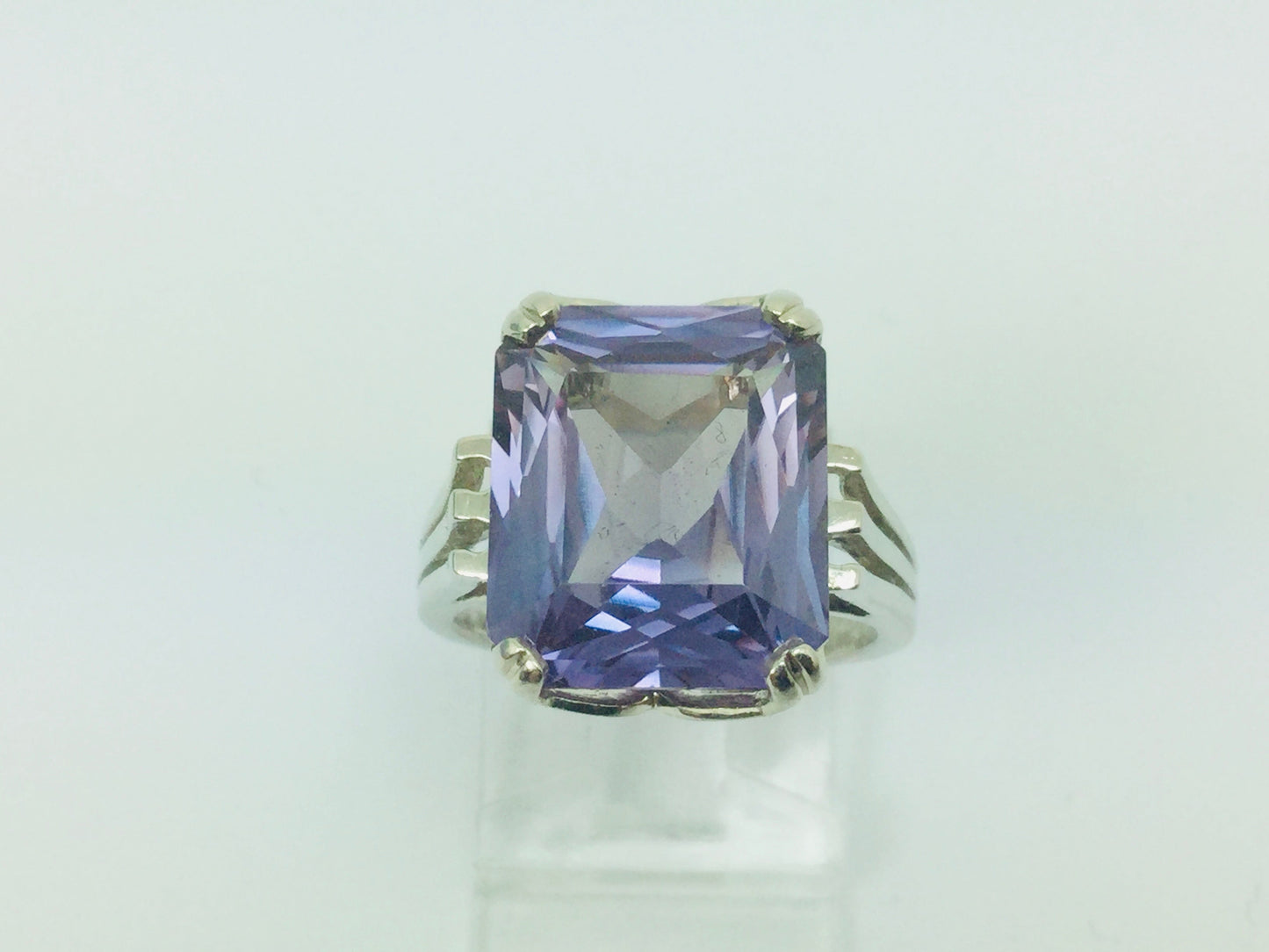 14k Yellow Gold Emerald Cut Rainbow Topaz Cocktail Ring