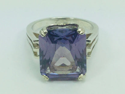 14k Yellow Gold Emerald Cut Rainbow Topaz Cocktail Ring