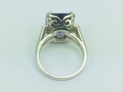 14k Yellow Gold Emerald Cut Rainbow Topaz Cocktail Ring