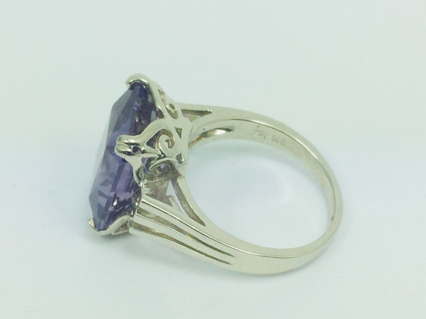 14k Yellow Gold Emerald Cut Rainbow Topaz Cocktail Ring