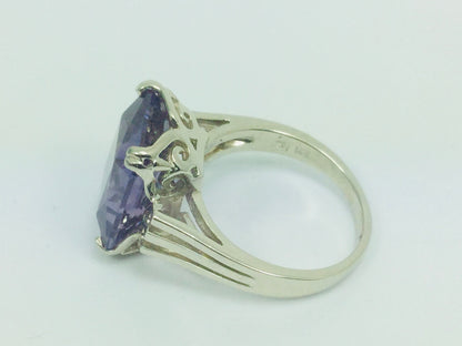 14k Yellow Gold Emerald Cut Rainbow Topaz Cocktail Ring