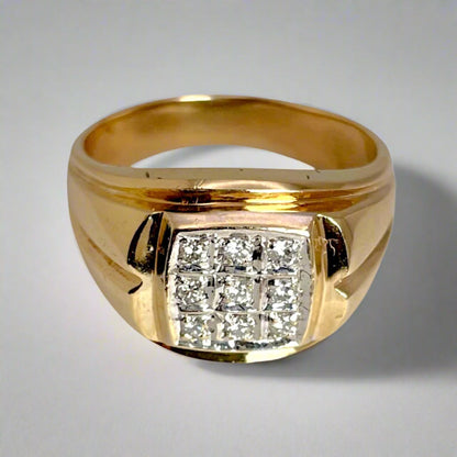 10k Yellow Gold 0.18ct Diamond Pave Band Ring