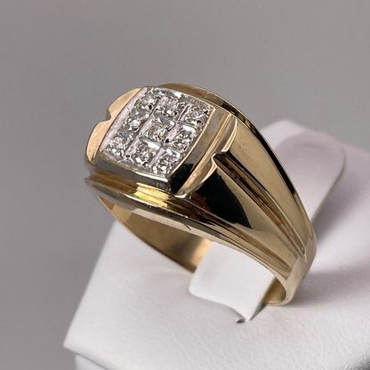 10k Yellow Gold 0.18ct Diamond Pave Band Ring