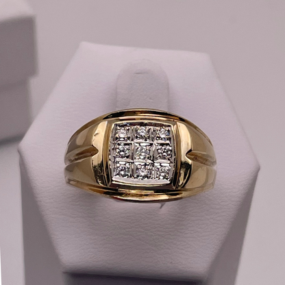 10k Yellow Gold 0.18ct Diamond Pave Band Ring