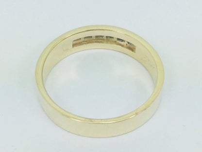 14k Yellow Gold Round Cut 0.20ct Sapphire September Birthstone Row Set Rogers Ring