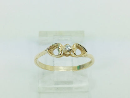 10k Yellow Gold Brilliant Cut 2pt Solitaire Diamond Heart Ring