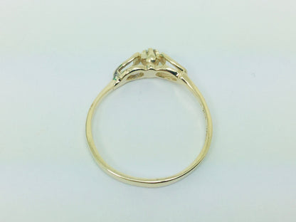 10k Yellow Gold Brilliant Cut 2pt Solitaire Diamond Heart Ring