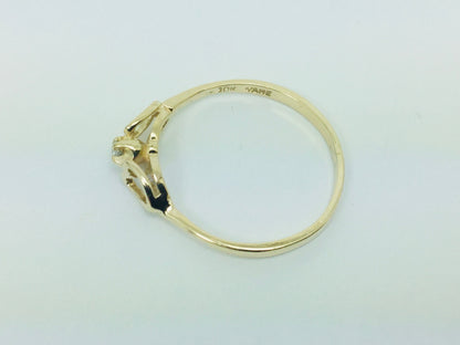 10k Yellow Gold Brilliant Cut 2pt Solitaire Diamond Heart Ring