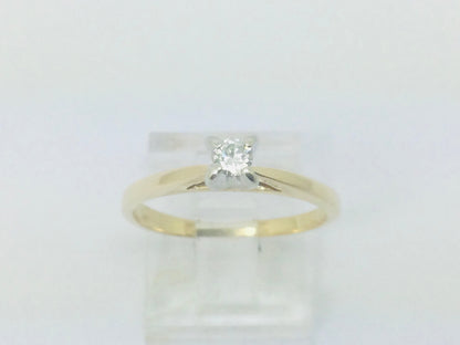 14k Yellow Gold Round Cut 10pt Diamond Solitaire Ring