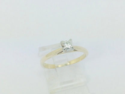 14k Yellow Gold Round Cut 10pt Diamond Solitaire Ring