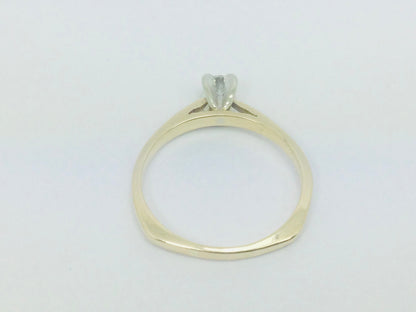 14k Yellow Gold Round Cut 10pt Diamond Solitaire Ring