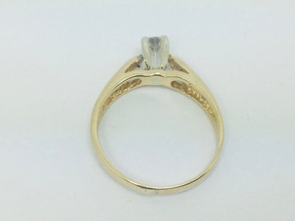 14k Yellow Gold Round Cut 15pt Diamond Solitaire Ring