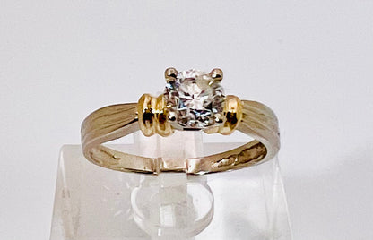 14k White Gold Round Cut 46pt Diamond Solitaire Ring