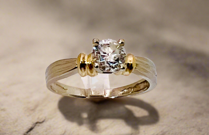 14k White Gold Round Cut 46pt Diamond Solitaire Ring