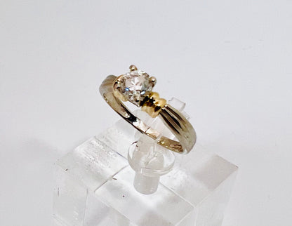 14k White Gold Round Cut 46pt Diamond Solitaire Ring