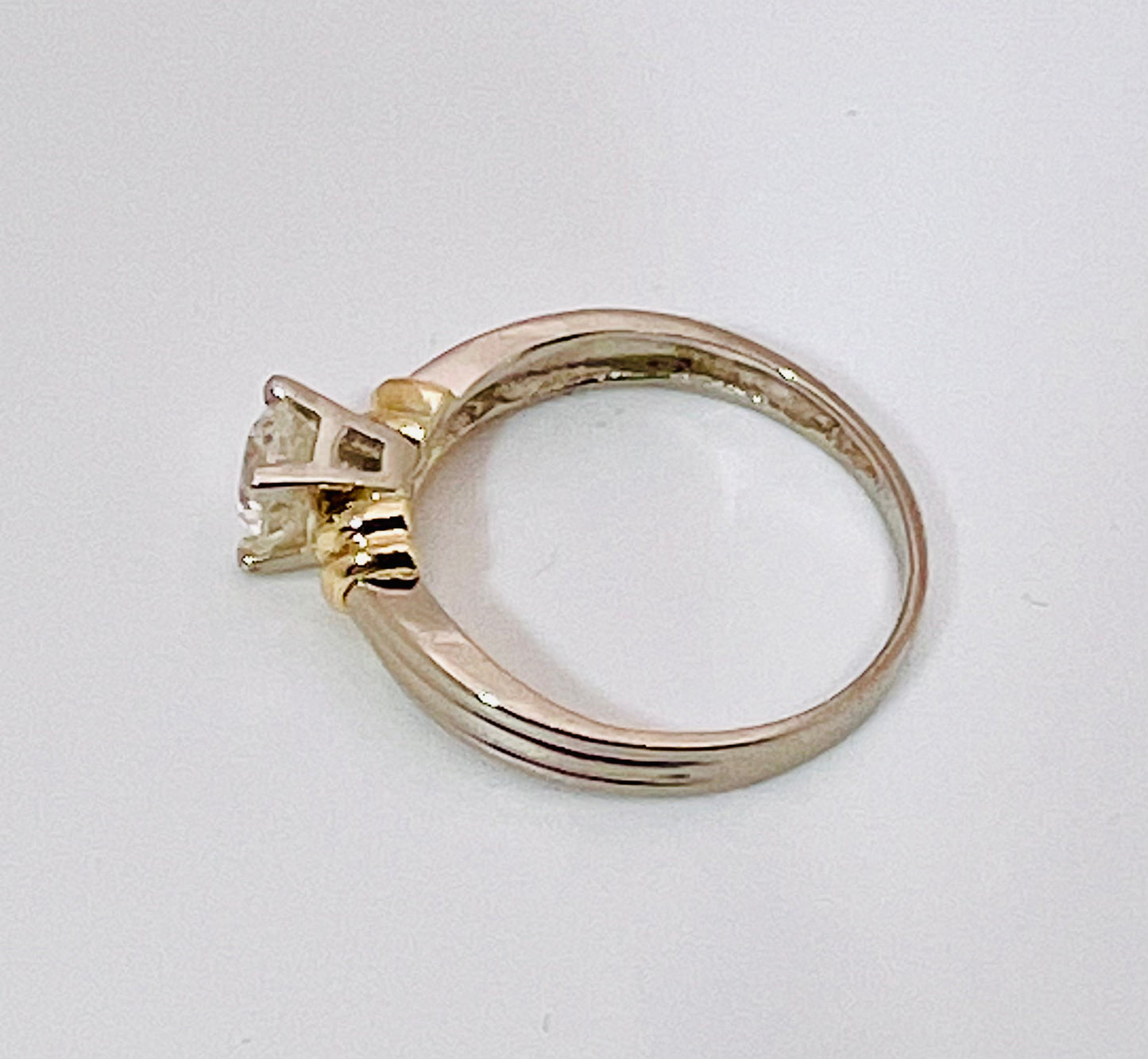 14k White Gold Round Cut 46pt Diamond Solitaire Ring