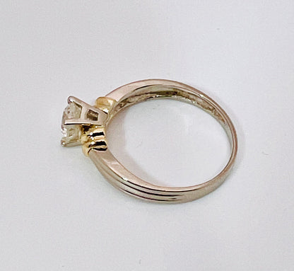 14k White Gold Round Cut 46pt Diamond Solitaire Ring