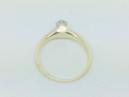 14k Yellow Gold Round Cut 33pt Diamond Solitaire Ring