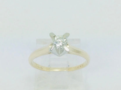 14k Yellow Gold Round Cut 30pt Diamond Solitaire Ring
